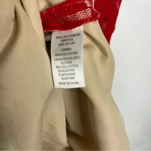 Adrianna Papell Dress Women's Cap Sleeve Red Tonal Piped Lace Knee Length Size 8 thumbnail 4