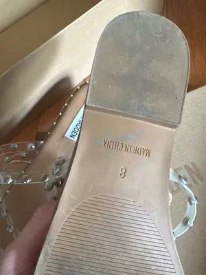 Steve Madden Clear Rhinestone Studded Slide Sandals - Brown Footbed thumbnail 3