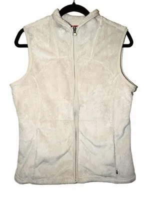 The North Face White Faux Fur Fleece Full Zip Sleeveless Vest thumbnail 1