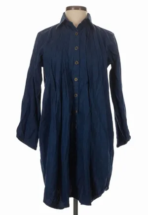 100% Cotton Denim Dress Blue thumbnail 1