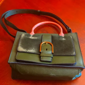 FossilWomen's Green Allie Leather Satchel Purse Handbag thumbnail 1
