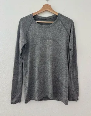 Lululemon swiftly long sleeve top in grey thumbnail 1
