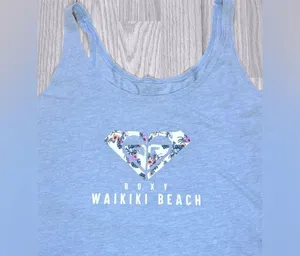 ROXY Women’s Blue Waikiki Beach Summer Tank Top thumbnail 3
