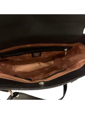 MCM Munchen Black Saffiano Leather Shoulder Bag thumbnail 4