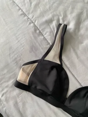 Victoria's Secret NWOT Bralette Plunge Black & Beige Mesh Size LARGE thumbnail 5