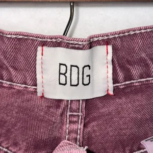 BDG Cargo Jeans Womens 26 100% cotton Plum Purple High Rise Straight Leg Denim thumbnail 4
