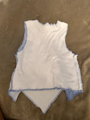 Blue and white forever 21 cropped tank top thumbnail 2