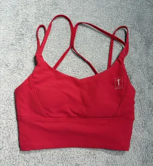 1st phorm Red Strappy Sports Bra small thumbnail 1