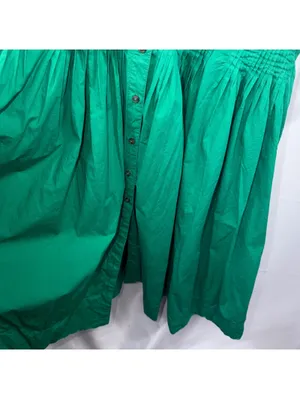 Maeve Anthropologie Green Pintuck Midi Dress XL thumbnail 4