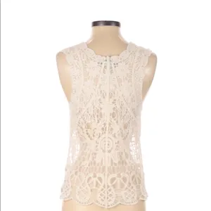 FLYING Tomato medium cream lace summer blouse thumbnail 2