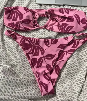 Floral Print Strapless Bikini Set Multi Size M thumbnail 1