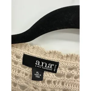 ANA Womens‎ Crochet Open Knit Cardigan PL Cream Short Sleeve Boho Festival thumbnail 5