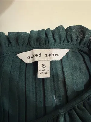 Naked Zebra Hunter green sleeveless peplum top thumbnail 5