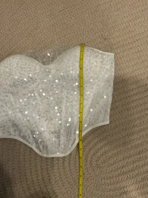 White sequin corset top Size L thumbnail 9