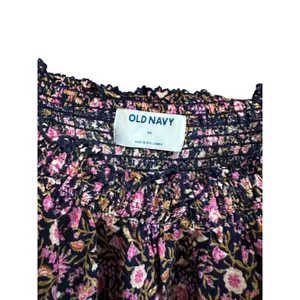 Old Navy Floral Blouse Top Women's Medium‎ Smocked Neck Puff Sleeve Pink thumbnail 6
