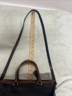 Brahmin Black and Brown Leather Crossbody Satchel-Crossbody thumbnail 9