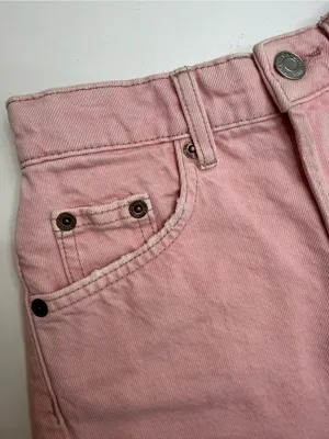 Zara Dusty Pink Frayed Denim Shorts size 0 thumbnail 10