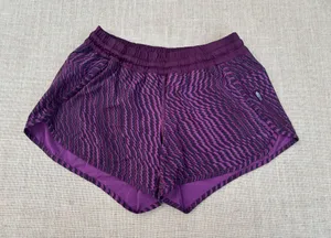 Lululemon Purple Print Tracker Short Running Size 10 thumbnail 1