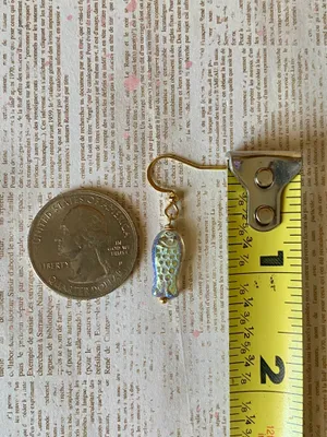 Handmade quality Czech glass beads fish unique dangle earrings⭐️🐟💕 thumbnail 9