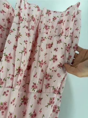 Altar’d State Pink Floral Mini Dress boho Flutter Sleeve Cottagecore large NWT thumbnail 8