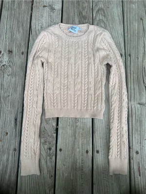 Princess Polly Tan/ Beige cable knit pullover sweater,  Size XS/S thumbnail 2