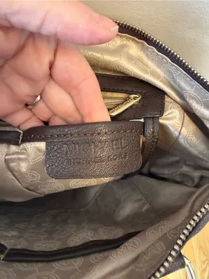 Michael Kors Dark Brown Leather Shoulder Bag with Gold Hardware thumbnail 3