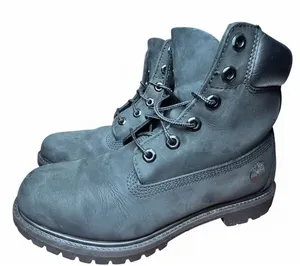 Timberland 6 Inch Premium Waterproof Boots Black Nubuck Leather Womens Lace Up thumbnail 1