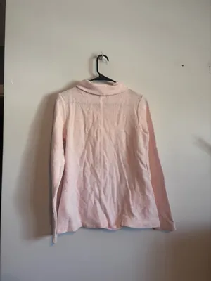 J. Crew Light Pink Fleece Pullover Cowl Neck Knit Long Sleeve Sweater Top thumbnail 8