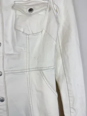 NWT Free People Dynomite Denim White Long Sleeve Mini Shirt Dress Size‎ XS thumbnail 8