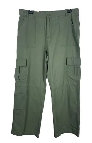 Aeropostale Aero Utility Cargo Pants Women XL Green Y2K Straight Leg Relaxed NWT thumbnail 1