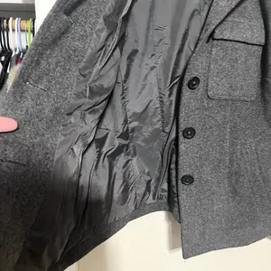 American Eagle Gray Wool Coat Jacket Womens‎ Large Button Front Peacoat Military thumbnail 5