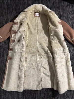 Ruff Hewn Faux Suede Fur Long Coat Penny Lane Beige Women's Size Large thumbnail 4