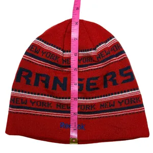 New York Rangers Reebok Knit Beanie Hat Navy Red NHL thumbnail 5