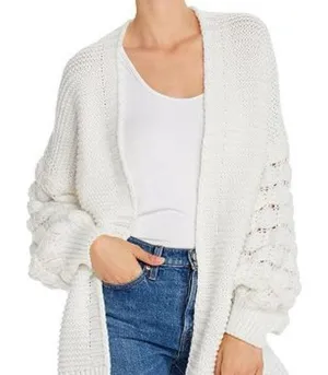 Harper Heritage size M loose weave oversized balloon popcorn sleeves cardigan. thumbnail 1