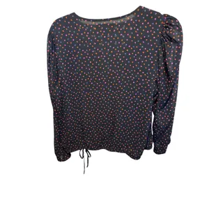 Banana Republic women top black/navy blue hearts See Through Sleeves Size Medium thumbnail 2