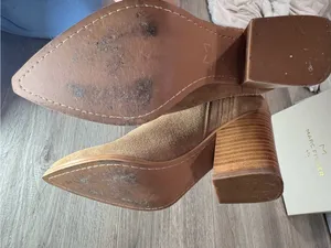Marc Fisher Tan Suede Heeled Ankle Booties thumbnail 5