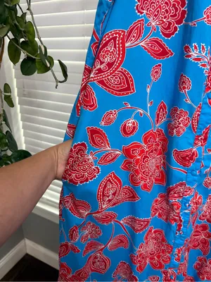 Sugarlips Ripon Floral Cileah Collared Maxi Dress Pockets Size Large Cotton thumbnail 4