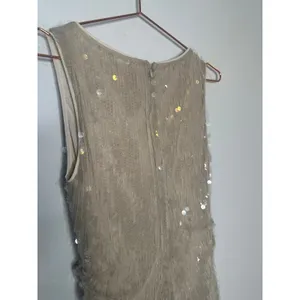 STAUD Off-White Sequin Mini Sleeveless Cocktail Eton Sparkle Dress size Small thumbnail 16