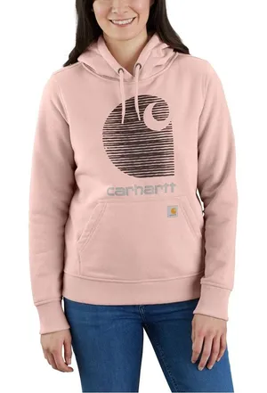 CARHARTT Rain Defender‎ Relaxed Fit Midweight Logo Graphic Sweatshirt Pink Small thumbnail 1