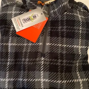 Frye and co mens XXL 1/4 zip fleece pullover black and gray thumbnail 2