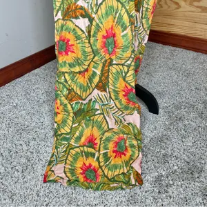 Cynthia Rowley Linen Blend Multicolor Tropical Wide Leg Jumpsuit Medium M thumbnail 5