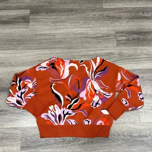 Maeve Rust Floral Sweatshirt Women’s Boat neck Pullover Size Medium thumbnail 4