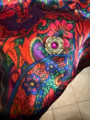 Victorias Secret Gold Label Satin Night Shirt Top Floral Button Down Sz M/L thumbnail 3