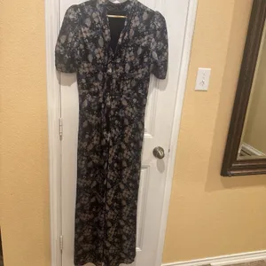 Astr The Label Floral Mock Neck Maxi Dress Sz L thumbnail 9