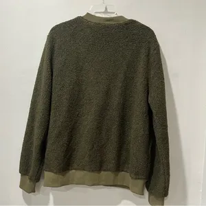 Womens‎ Mirol Sherpa Fleece bomber Faux Fuzzy Size Large Army Green Jacket thumbnail 8