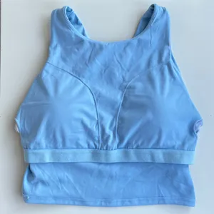 Light Blue Racerback Crop Top Sports Bra in Women's Medium thumbnail 4
