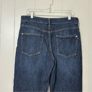 Pilcro The Bow Boyfriend Jeans Anthropologie Dark Wash Distressed Size 31 thumbnail 11