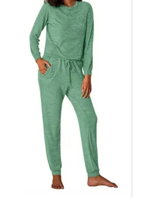NEW Super soft Pajamas Sets Long Sleeve Top & Pants Pockets Lounge M thumbnail 5