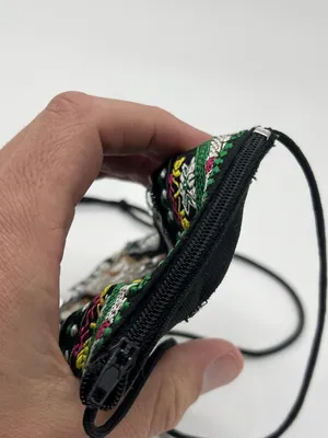 Sequin Elephant Crossbody Bag Womens Mini Black Boho Tribal Festival Zip Bells thumbnail 3