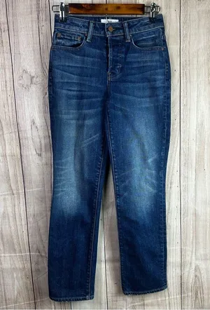 Aritzia The Castings Edition High Rise Cropped Blue Denim Jeans thumbnail 1